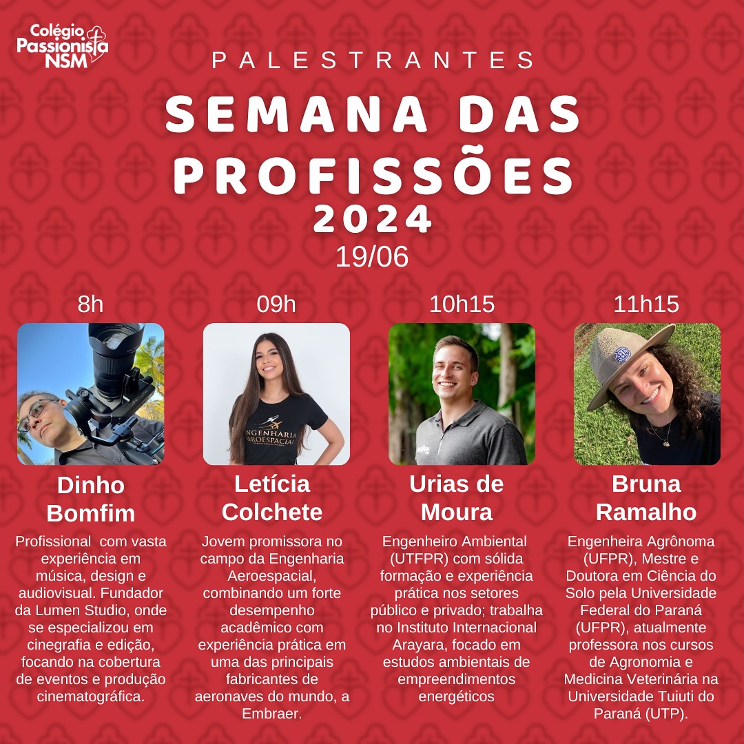 Semana das Profisses - 19/06 Nossa Senhora Menina